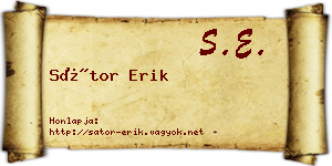 Sátor Erik névjegykártya