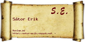 Sátor Erik névjegykártya