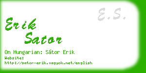 erik sator business card